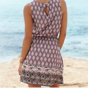 Chic Mauve Patterned Mini Dress